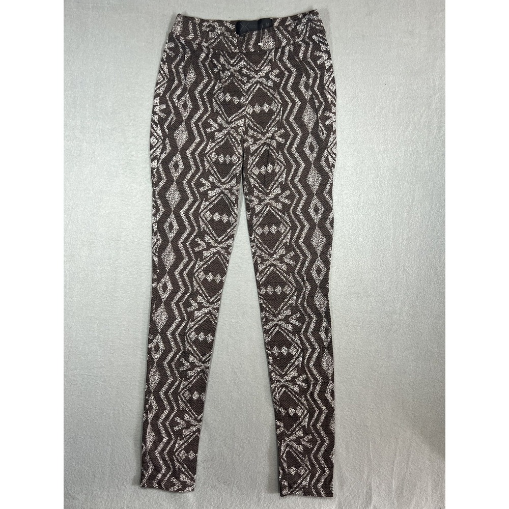 Kardashian Kollection Women's XS Brown Cream Aztec Tribal Print Pull-On Leggings